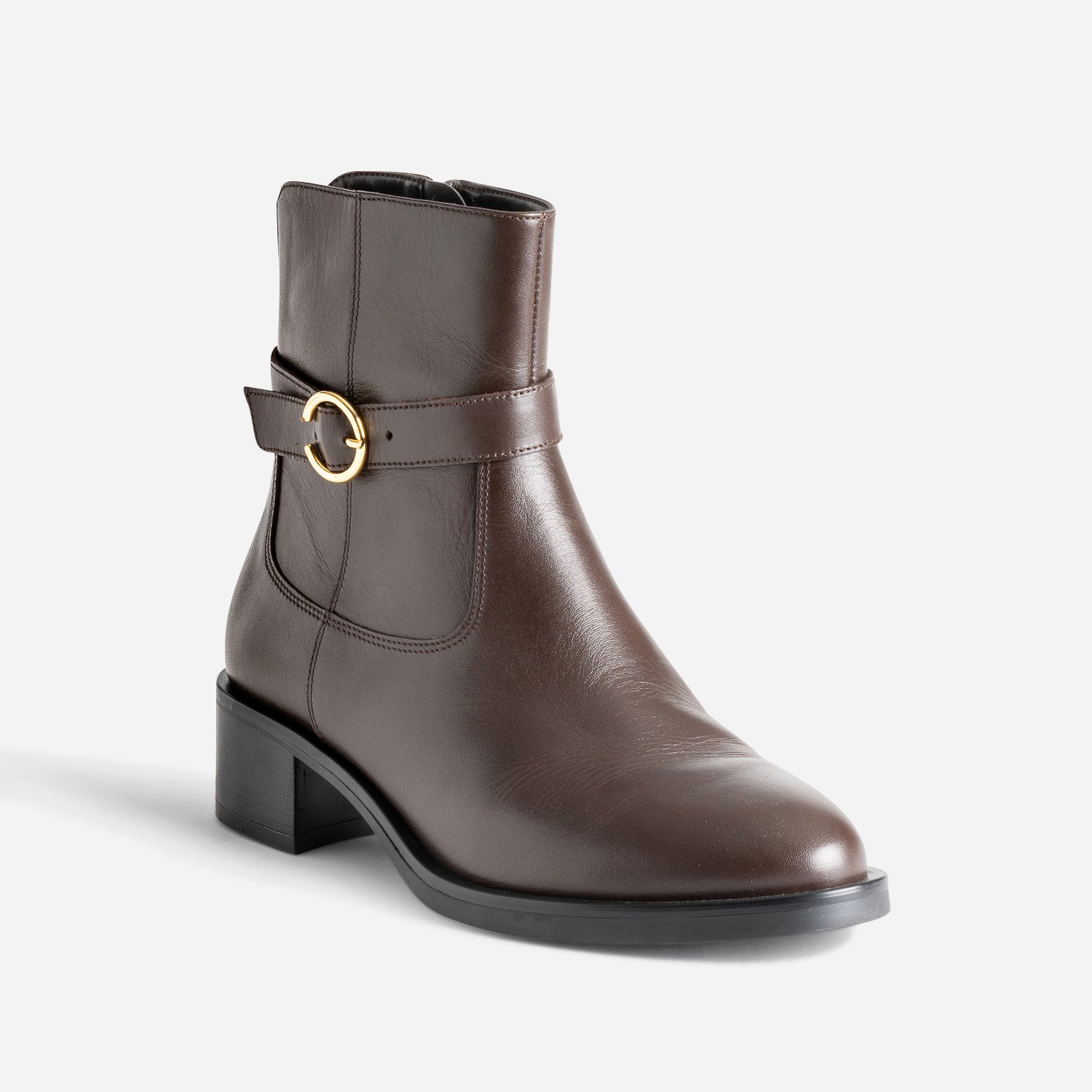 Boots marron cuir avec boucle