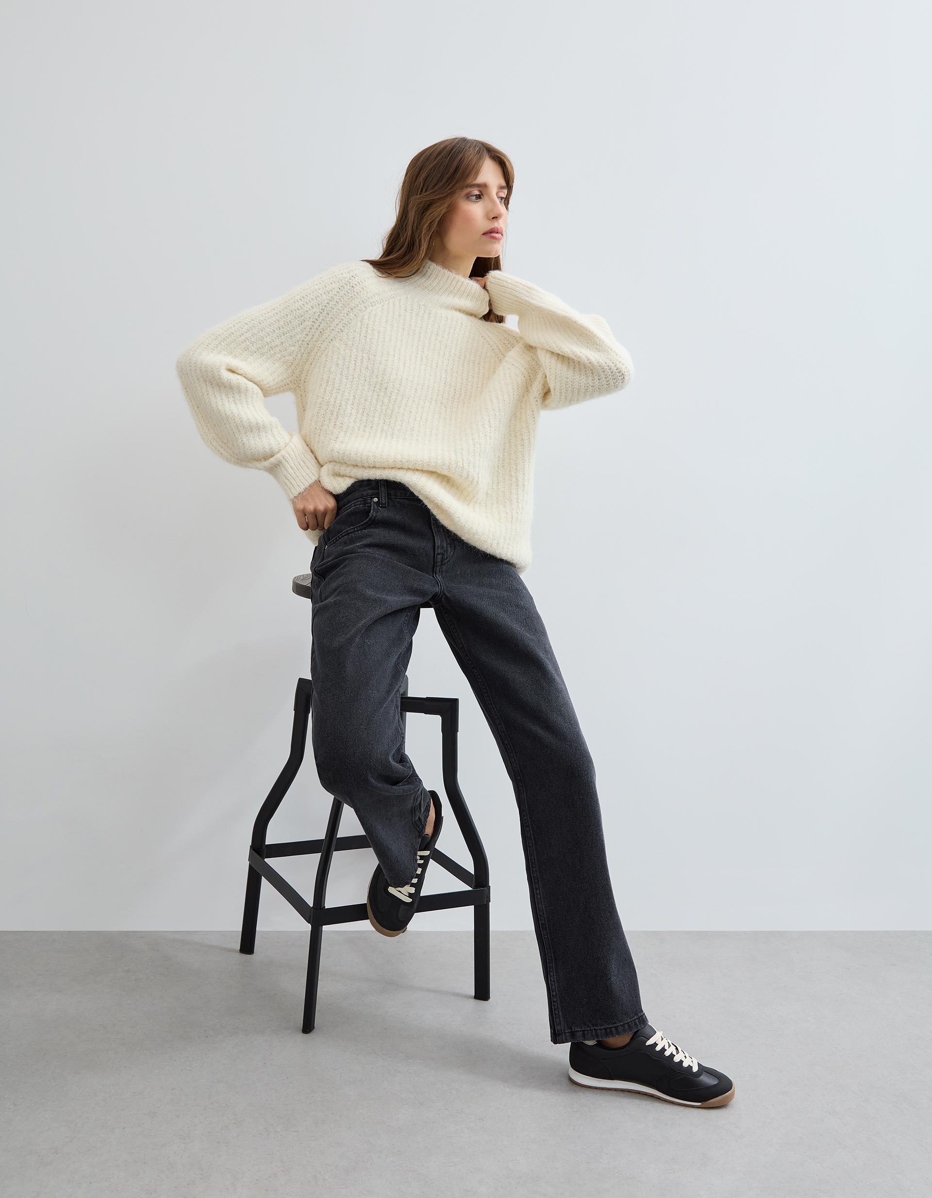 Camisola com Lã, Mulher, Cru