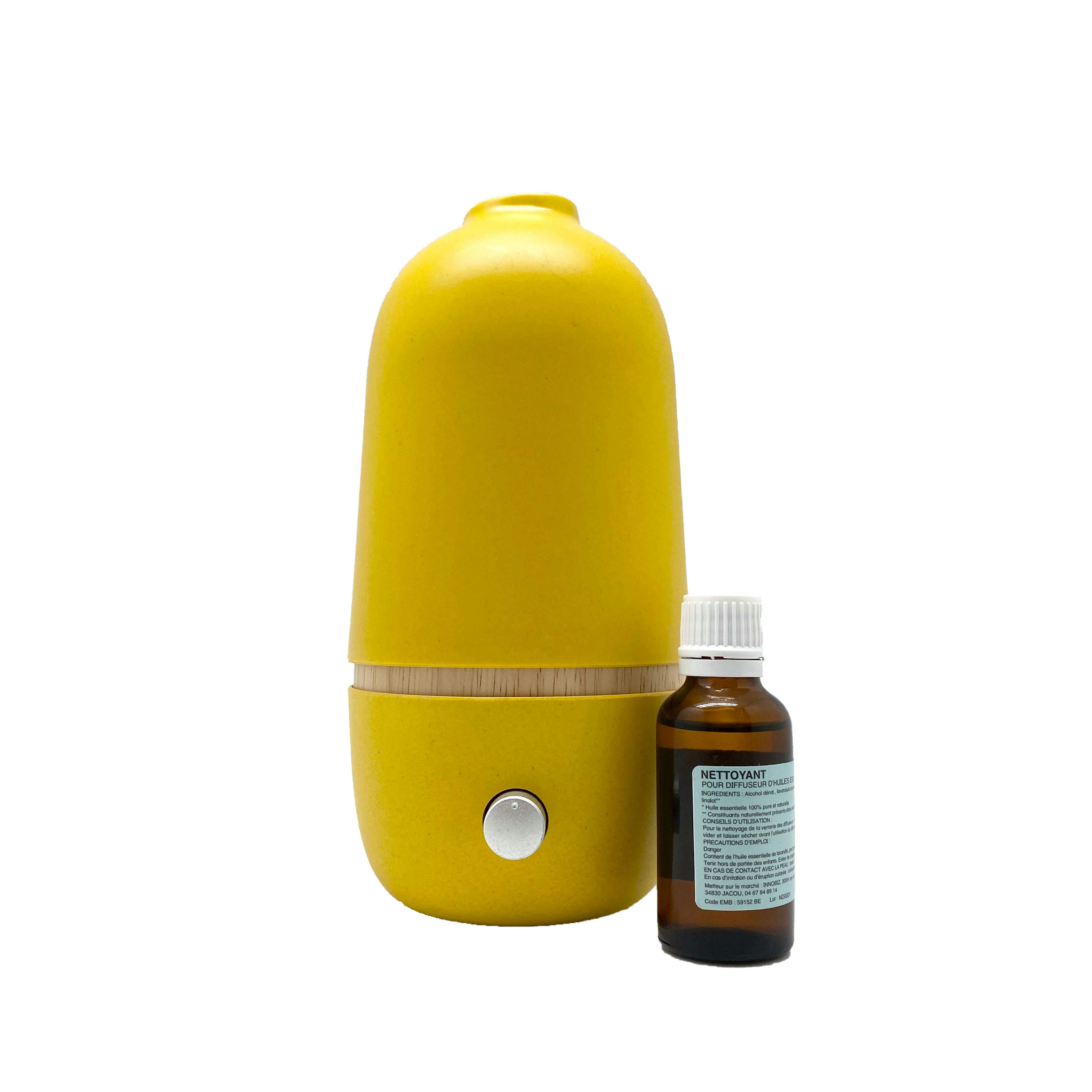 - Pack diffuseur d'huiles essentielles jaune Ona Lemon + Nettoyant