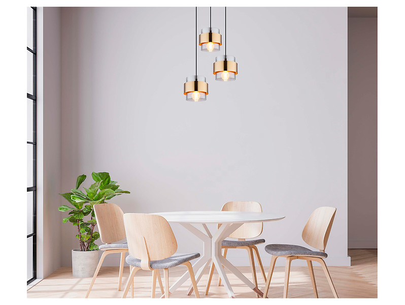 Lampa wisząca Milley metalowa czarno-złota