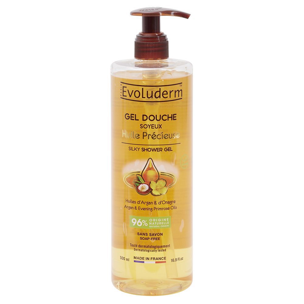 Gel douche Evoluderm huile précieuse Argan et Onagre sans savon 500ml
