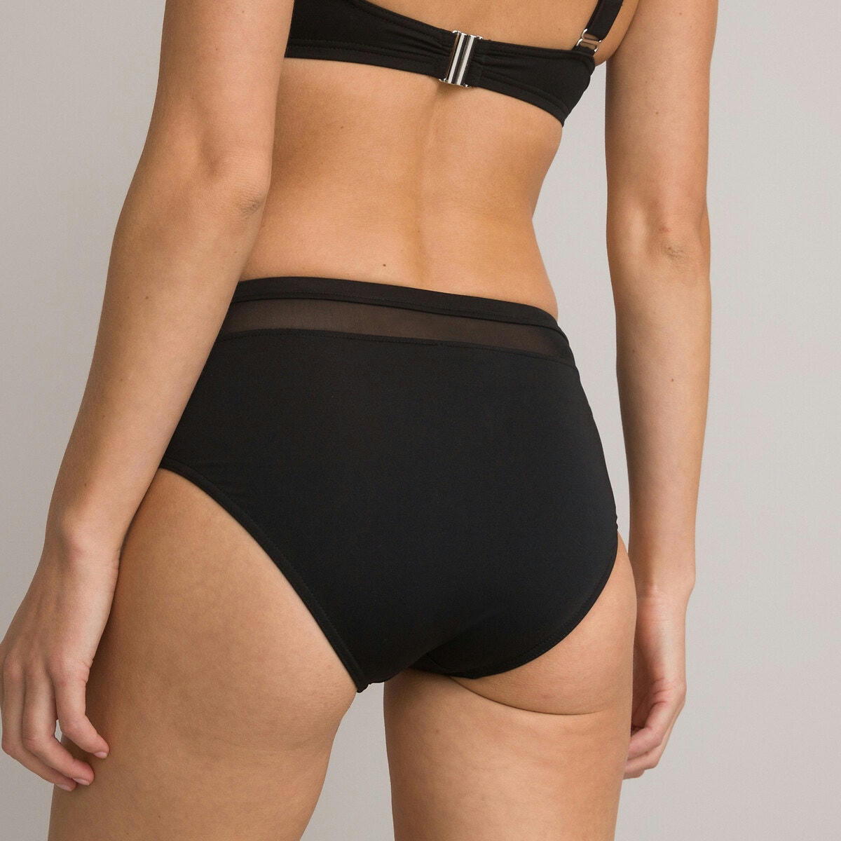 Bas de maillot de bain culotte haute bande en mesh