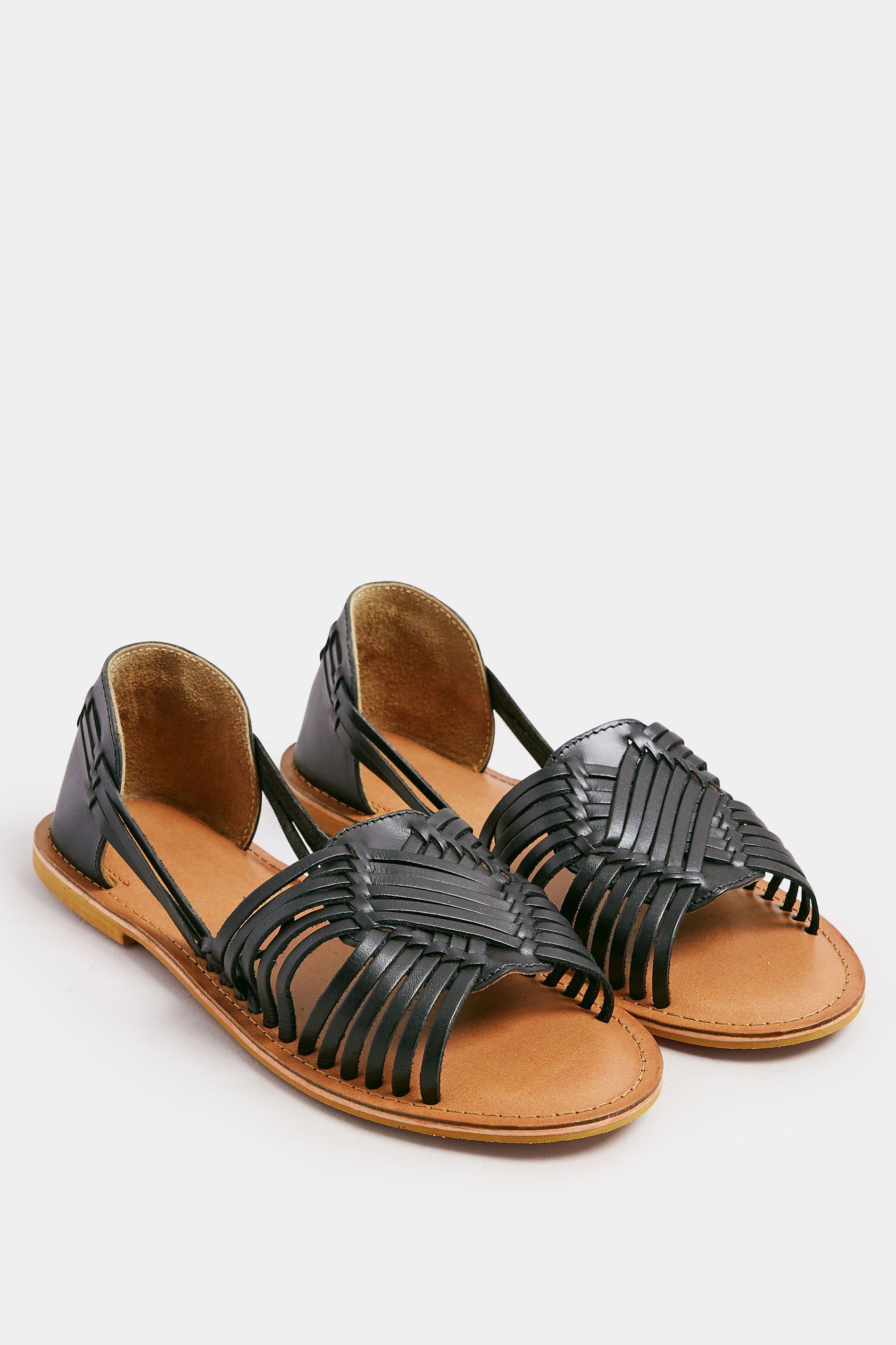 Yours Leather Woven Flat Sandals