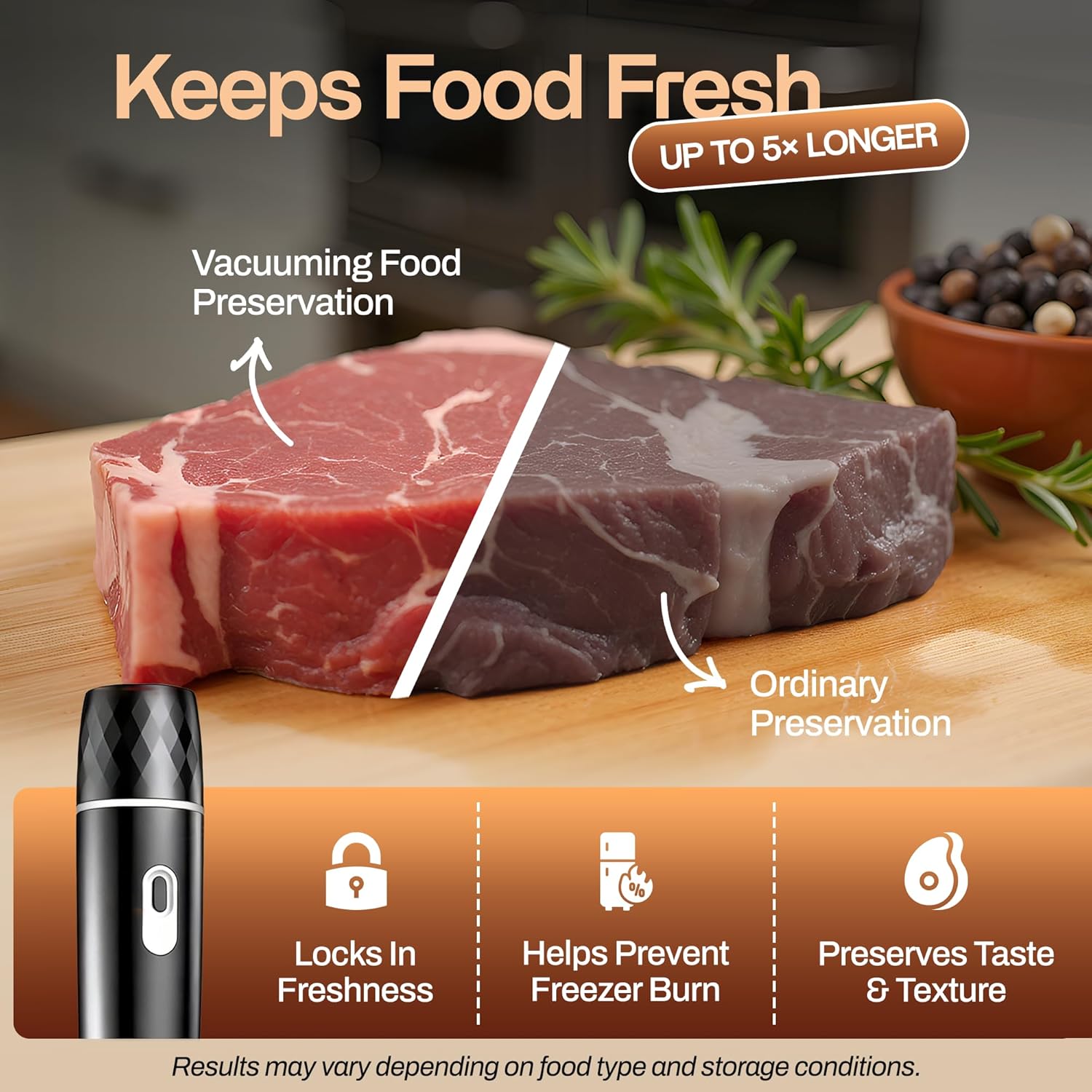 Compact Vacuum Sealer for Food - Powerful Handheld Vacuum Sealer with 30 BPA-Free Reusable Bags and 5 Clips, Rechargeable Cordless Sealer with Detachable Moisture Tank for Meal Prep, Freezer & Travel