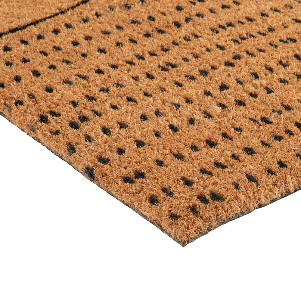 IFANA - Paillasson en fibre de coco imprimé noir 40x60