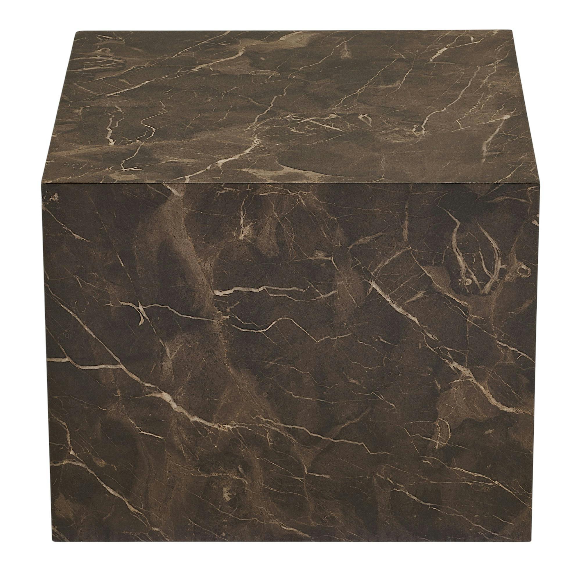 Table basse cube design effet marbre brun (lot de 2) TORANO