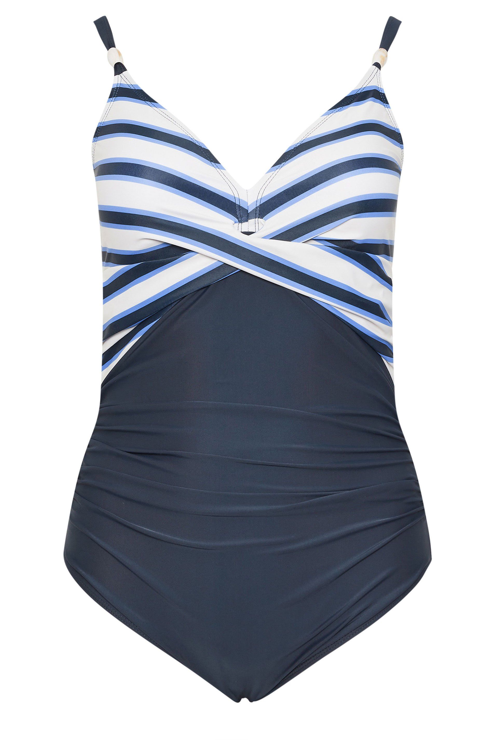 Yours Stripe Plunge Swimsuit