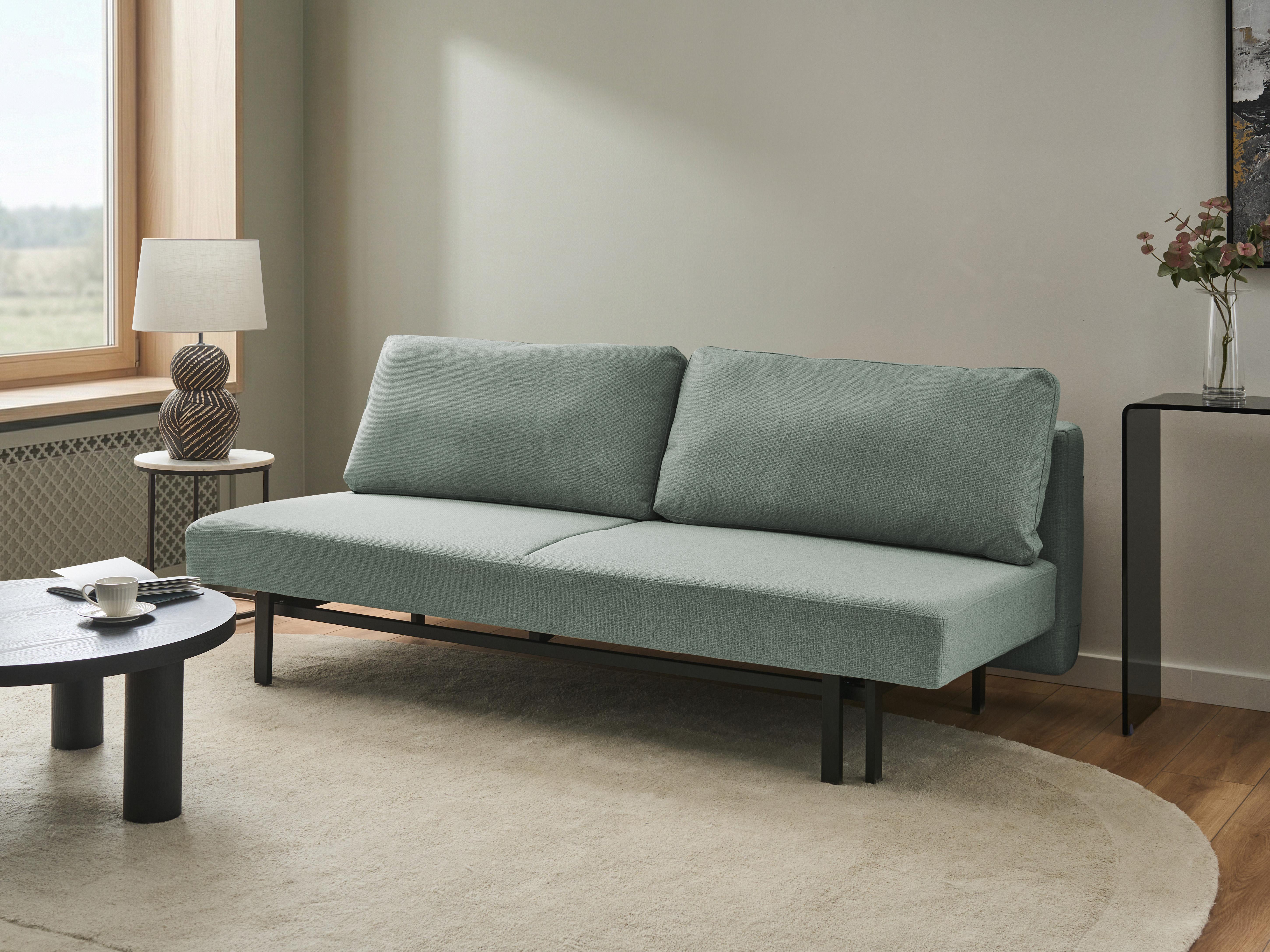 Sofa Bed 3 Seater ROYKKA Fabric Light Green