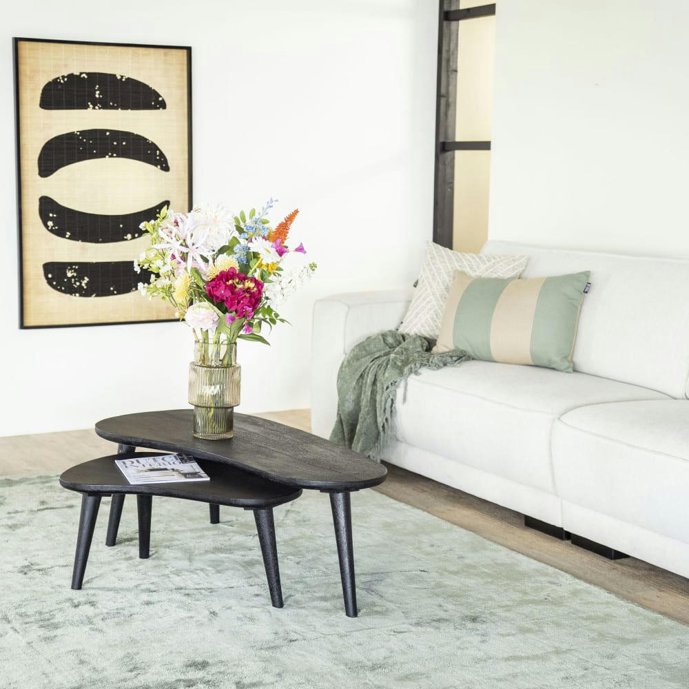 GUUS - Lot de 2 tables basses gigognes en bois noir