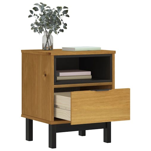 NNEVL Bedside Cabinet FLAM 40x35x50 cm Solid Wood Pine