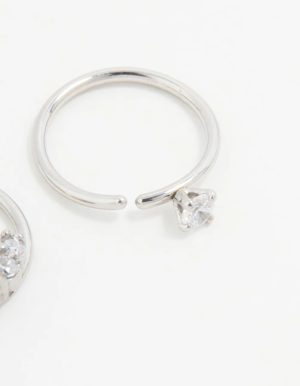Surgical Steel Cubic Zirconia Double Hoop Nose Ring