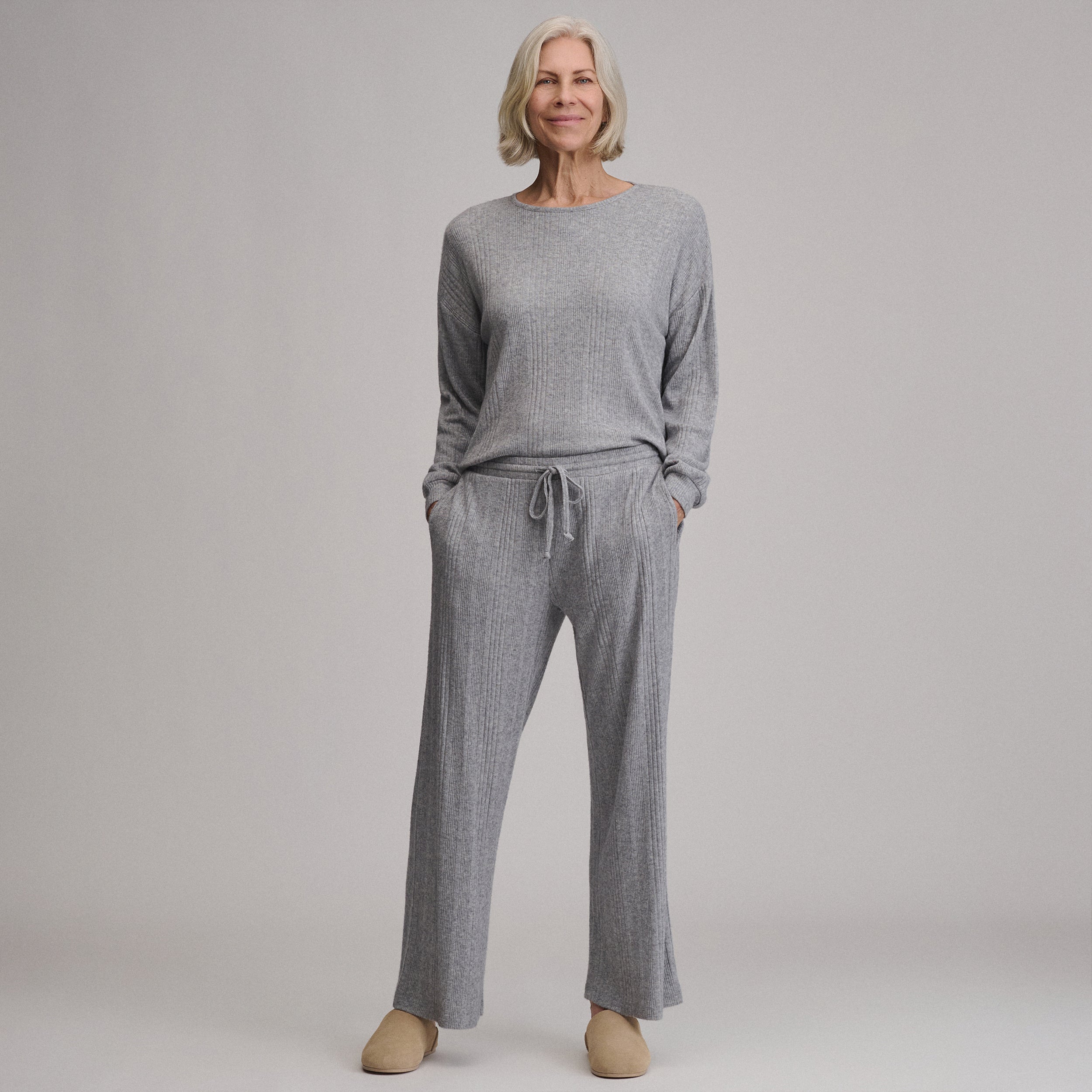 Women's Cozy Rib Wide-Leg Pants