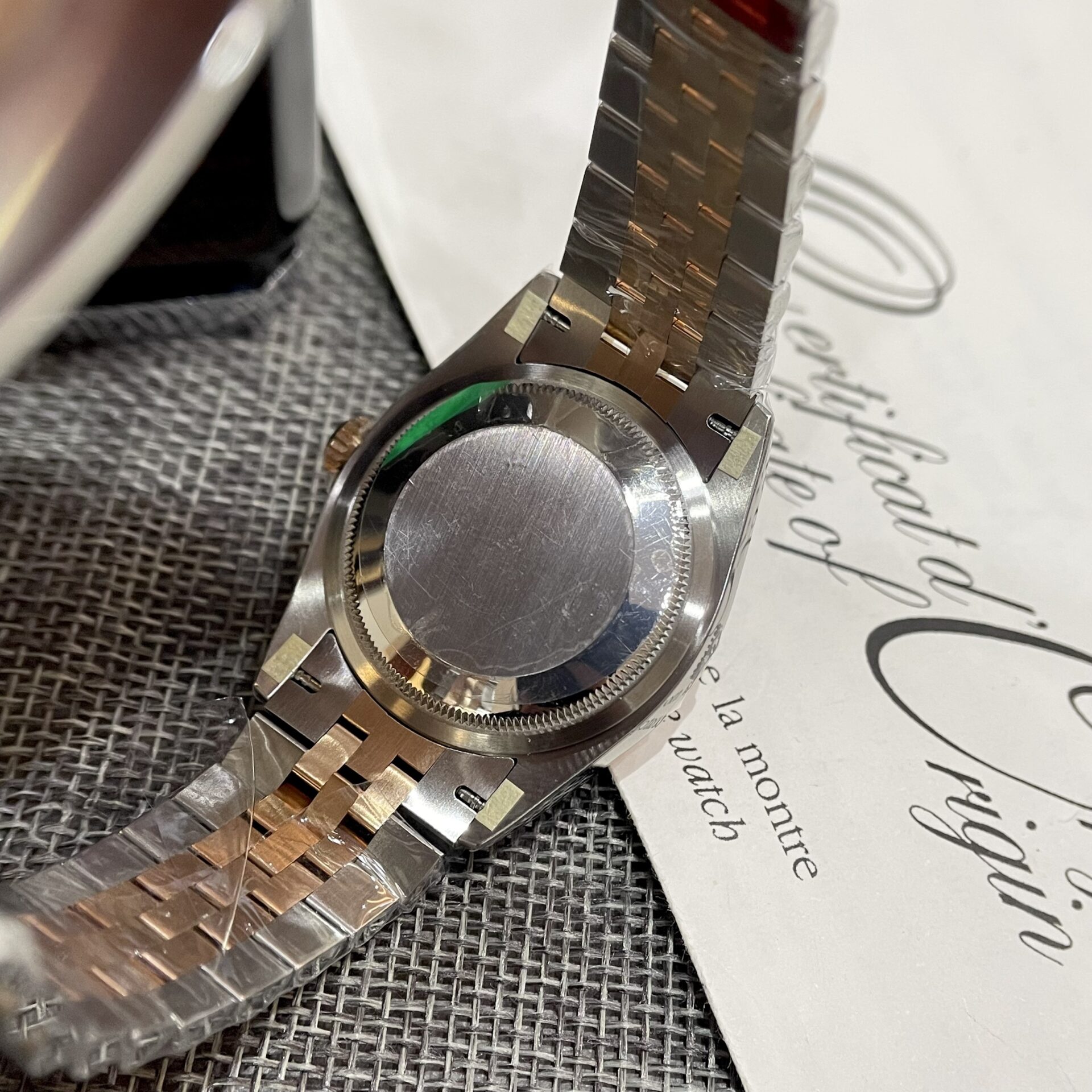 Rolex Datejust 126231 SS/RG Plated Grey Dial CZ Diamonds 36mm Jub Super Clone