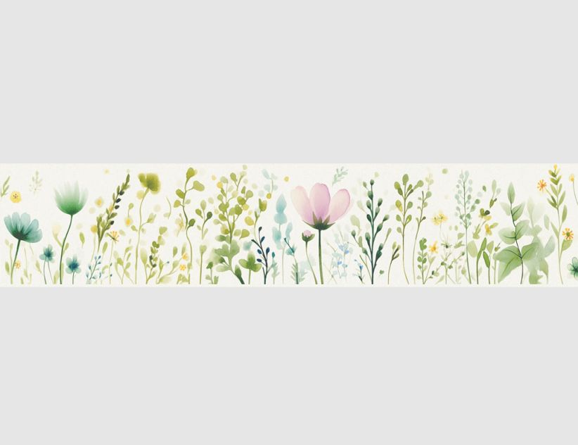 Tapetenborte Vinyl Blume Bunt