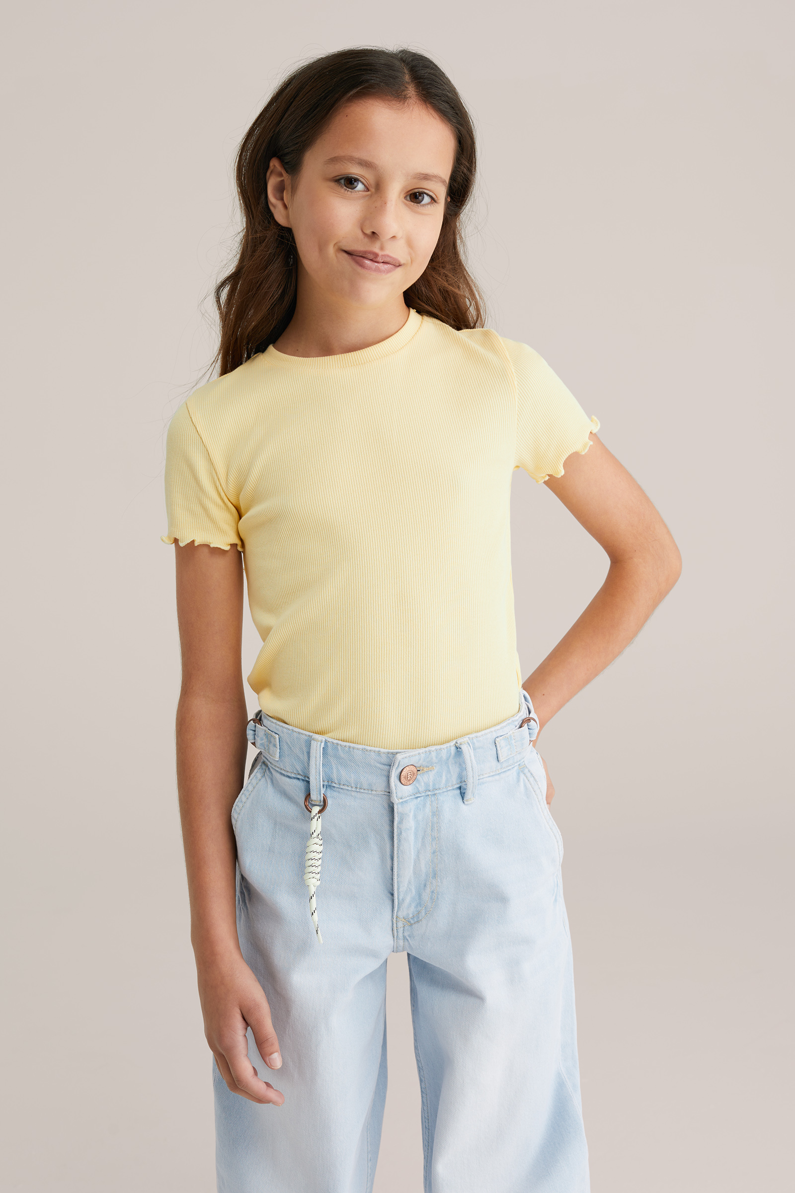 Meisjes T-shirt met ribstructuur