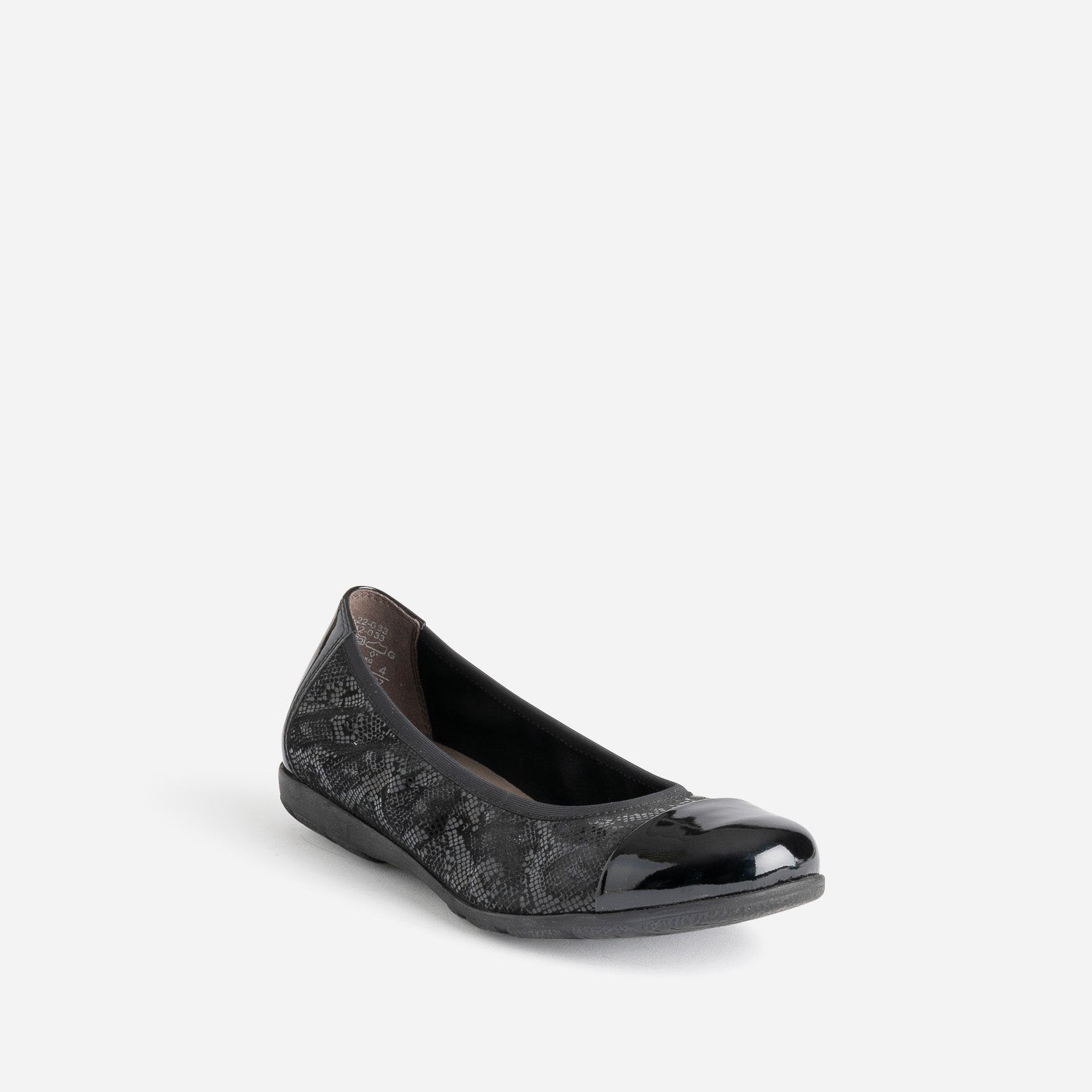 Ballerine CAPRICE noire élastiquée à bout verni