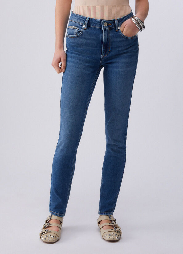 Jeans skinny a vita alta
