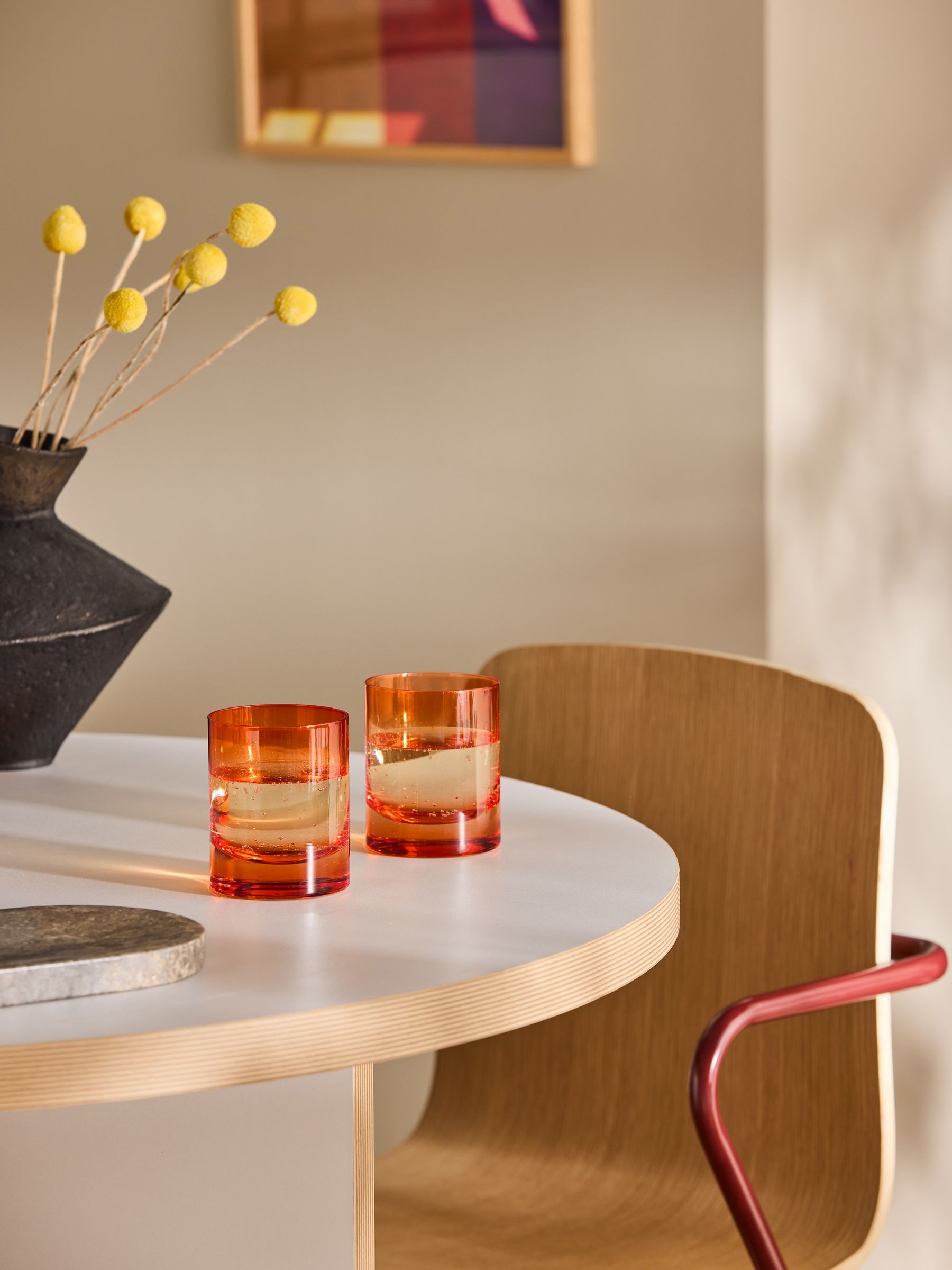 Juno Tumbler Glasses in Orange & Yellow