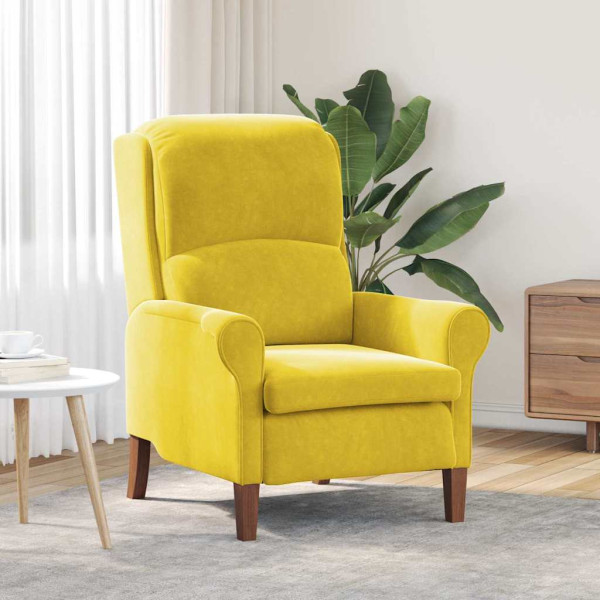 Fotel Wypoczynkowy Żółty Tapicerowany Do Salonu Pokoju 76 x 94 x 102 cm