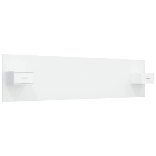 NNEVL Bed Headboard with Cabinets White Engineered Wood