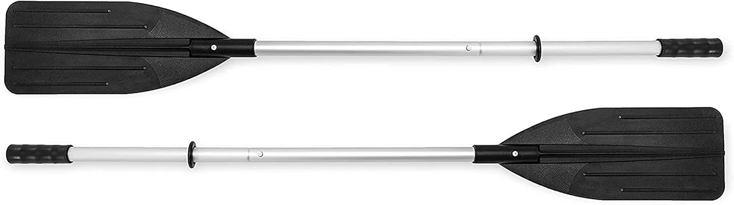 Excursion Inflatable Boat Series: Includes Deluxe 54in Boat Oars and High-Output Pump �C SuperTough PVC �C Adjustable Seats with Backrest �C Fishing Rod Holders �C Welded Oar Locks(5-Person)