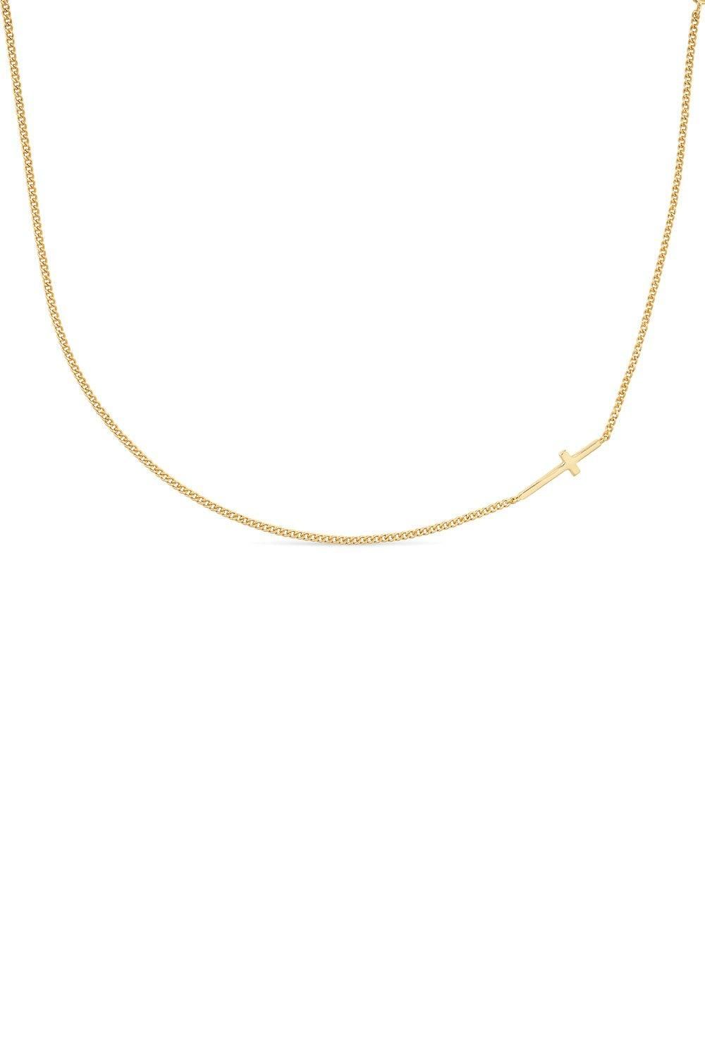 Elk & Bloom Dainty 14K Gold Cross Choker Necklace