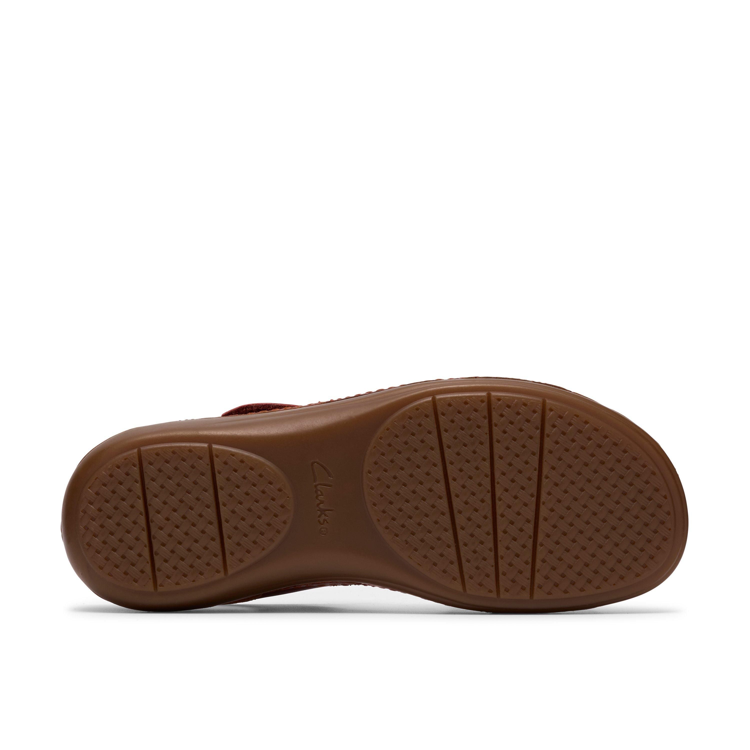 Clarks Cecily Mix Burnt Orange Combination Flat Sandals