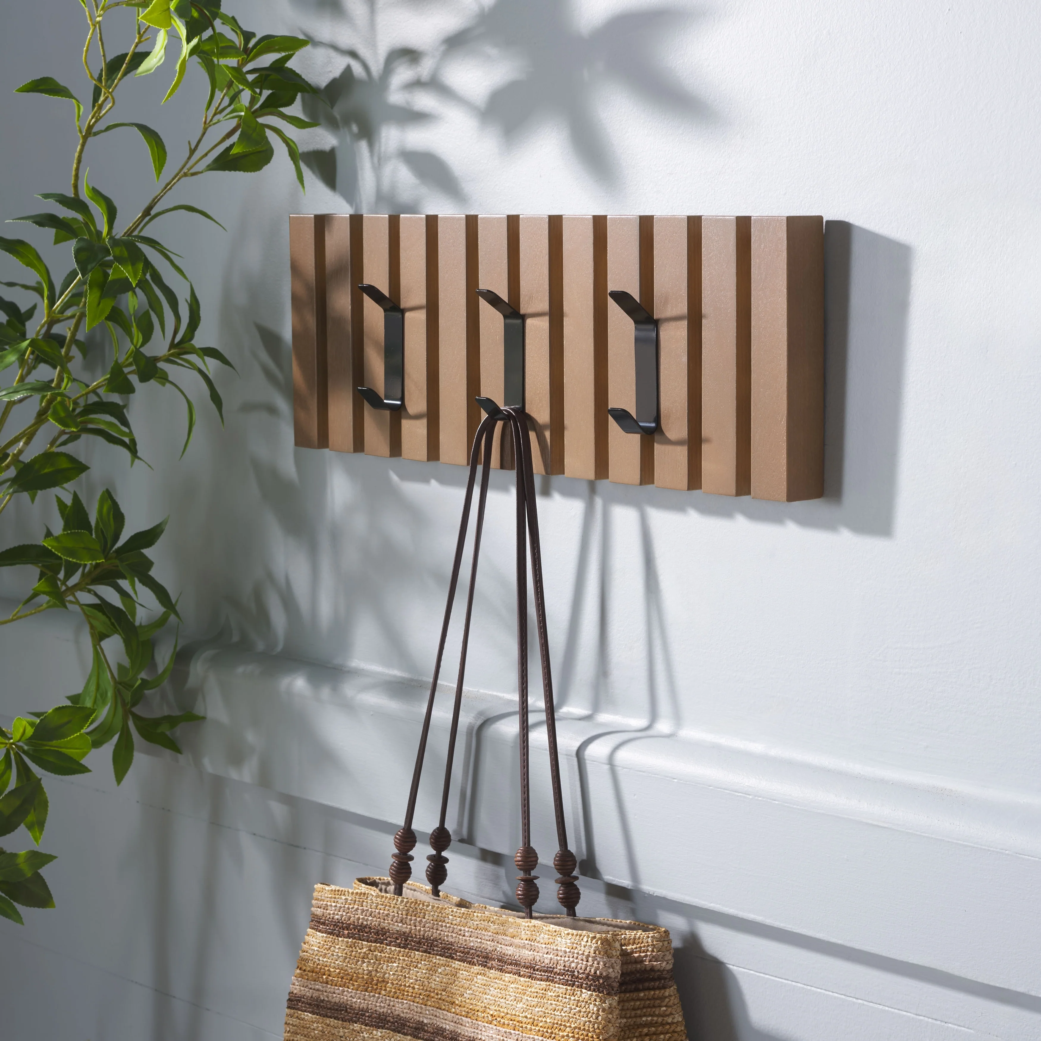 SAFAVIEH Cato 3-Hook Wall Mounted Coat Rack - 19W x 1D x 7H