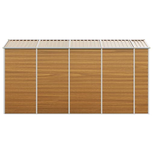 NNEVL Garden Shed Light Brown 191x385x198 cm Galvanised Steel