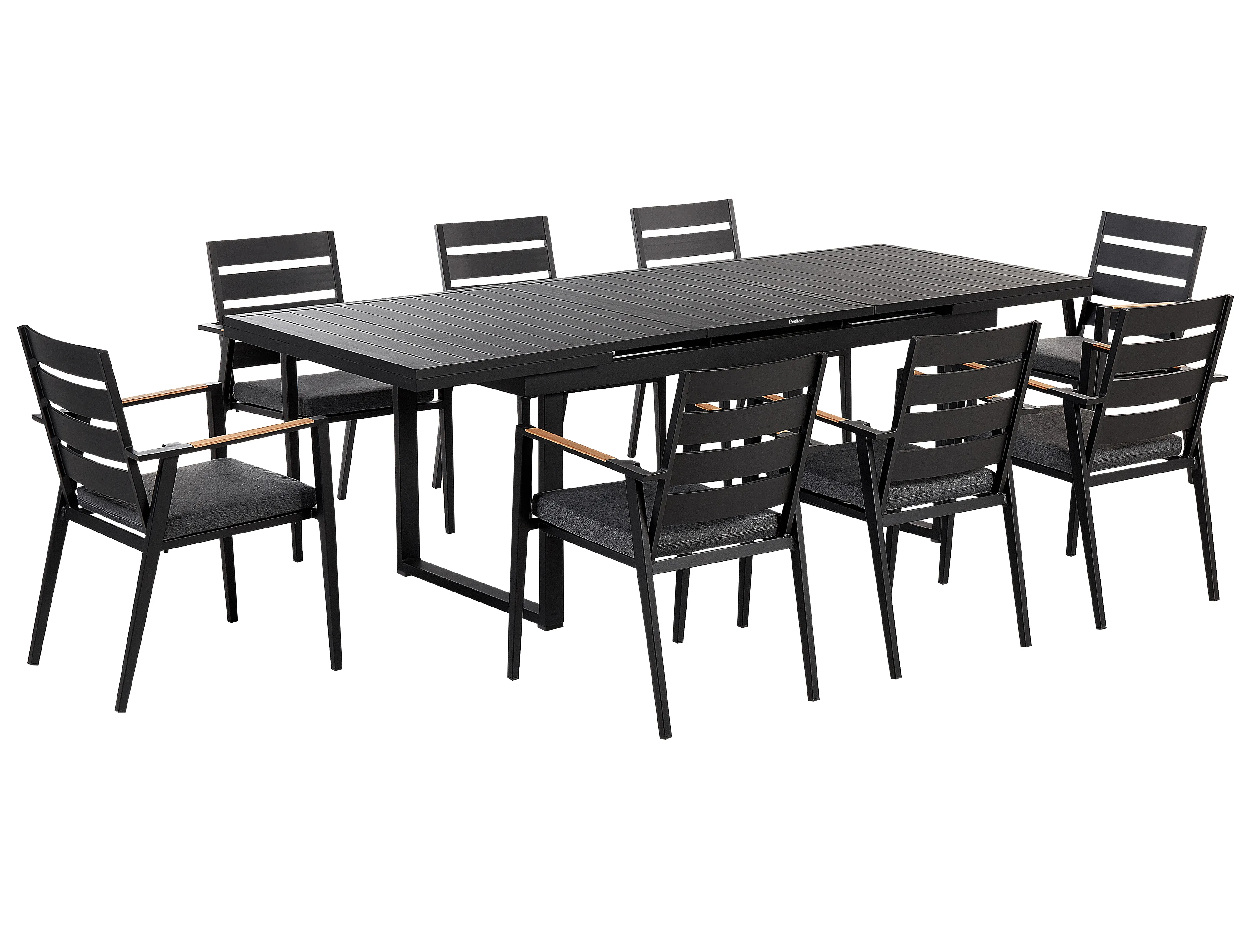 Garden Dining Set 6 Seater VALCANETTO/TAVIANO Metal Black