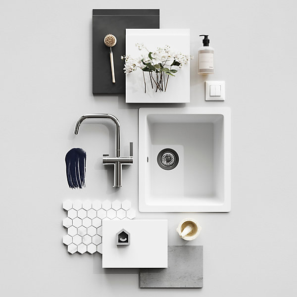 Fileur d'angle haut GoodHome Garcinia blanc brillant H. 89.5 cm x l. 59 mm x Ep. 5 mm