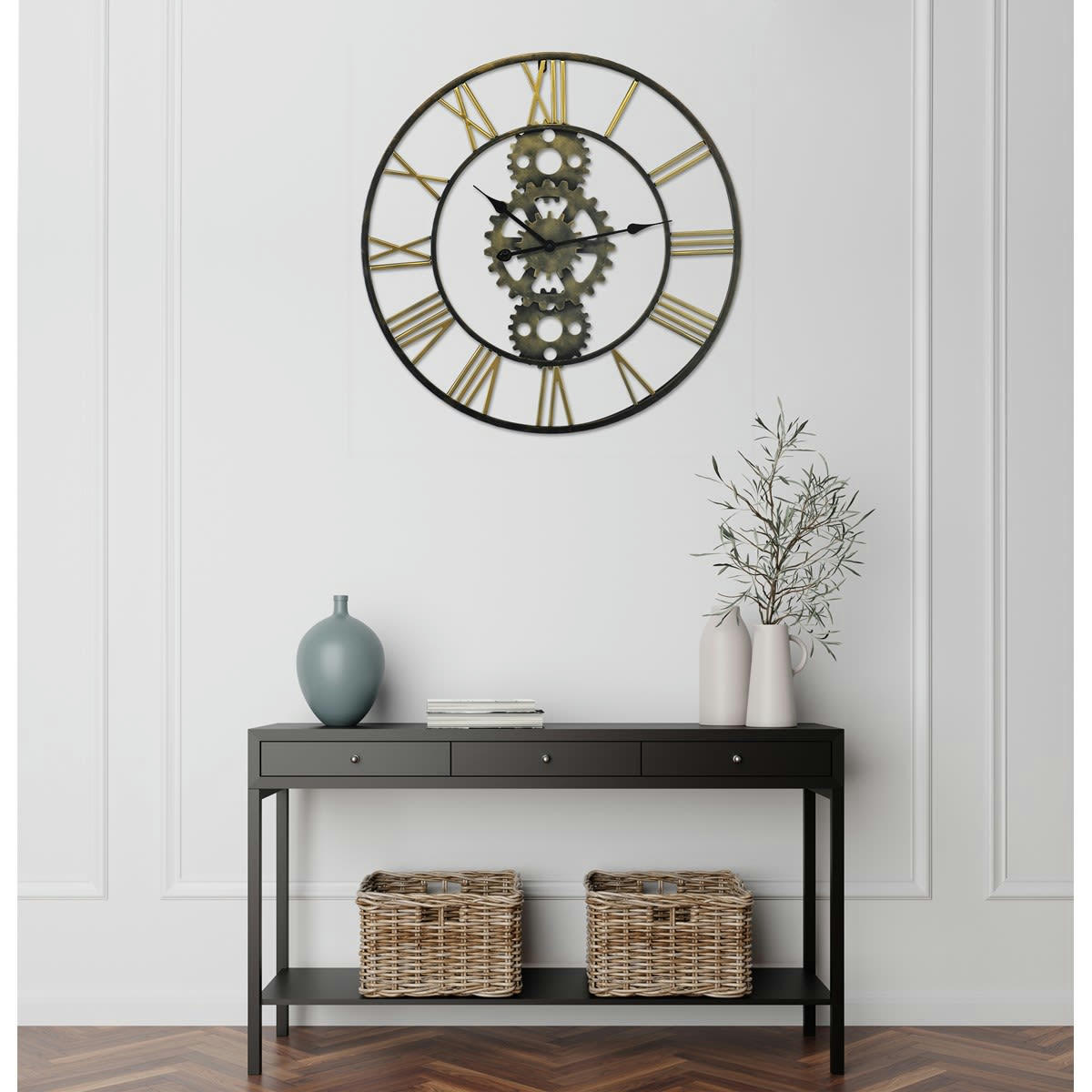 MÉCANISME - Horloge métal mécanisme noir D71