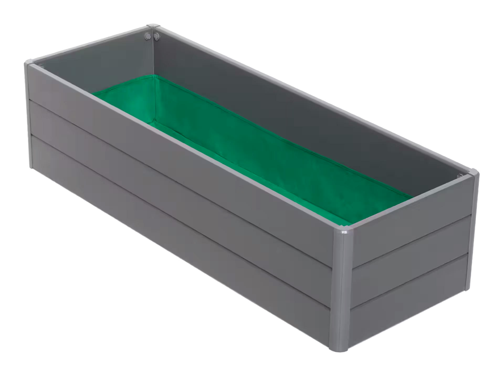 NuVue Outdoor Terrace Garden Bed Planter w/ Bottom Panel, 36.5-in x 13-in x 11.5-in, Grey