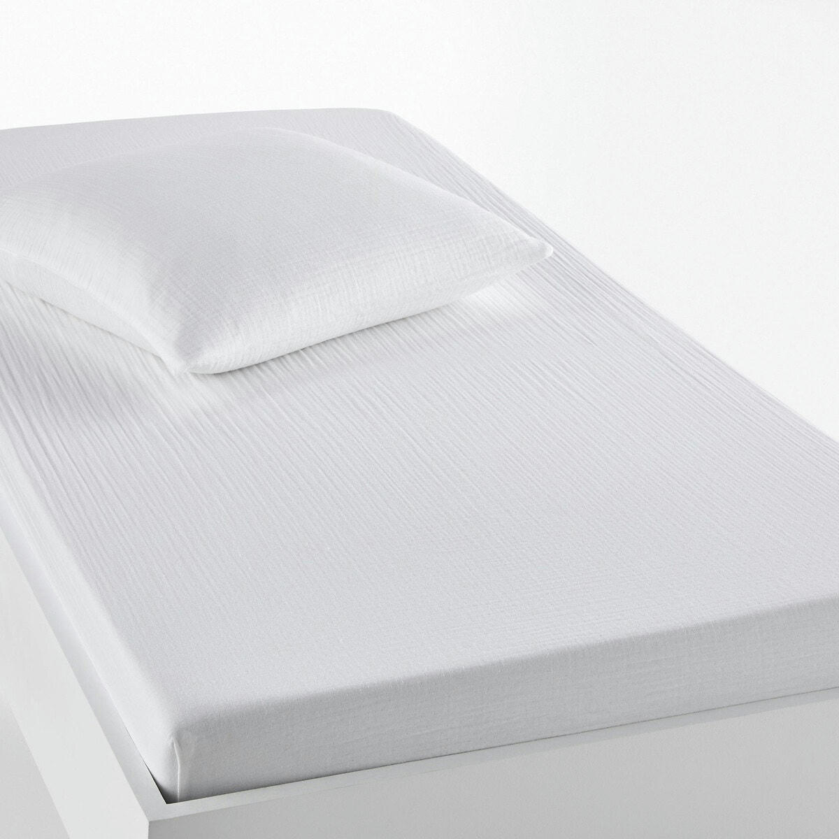 Drap-housse enfant uni gaze de coton, Kumla