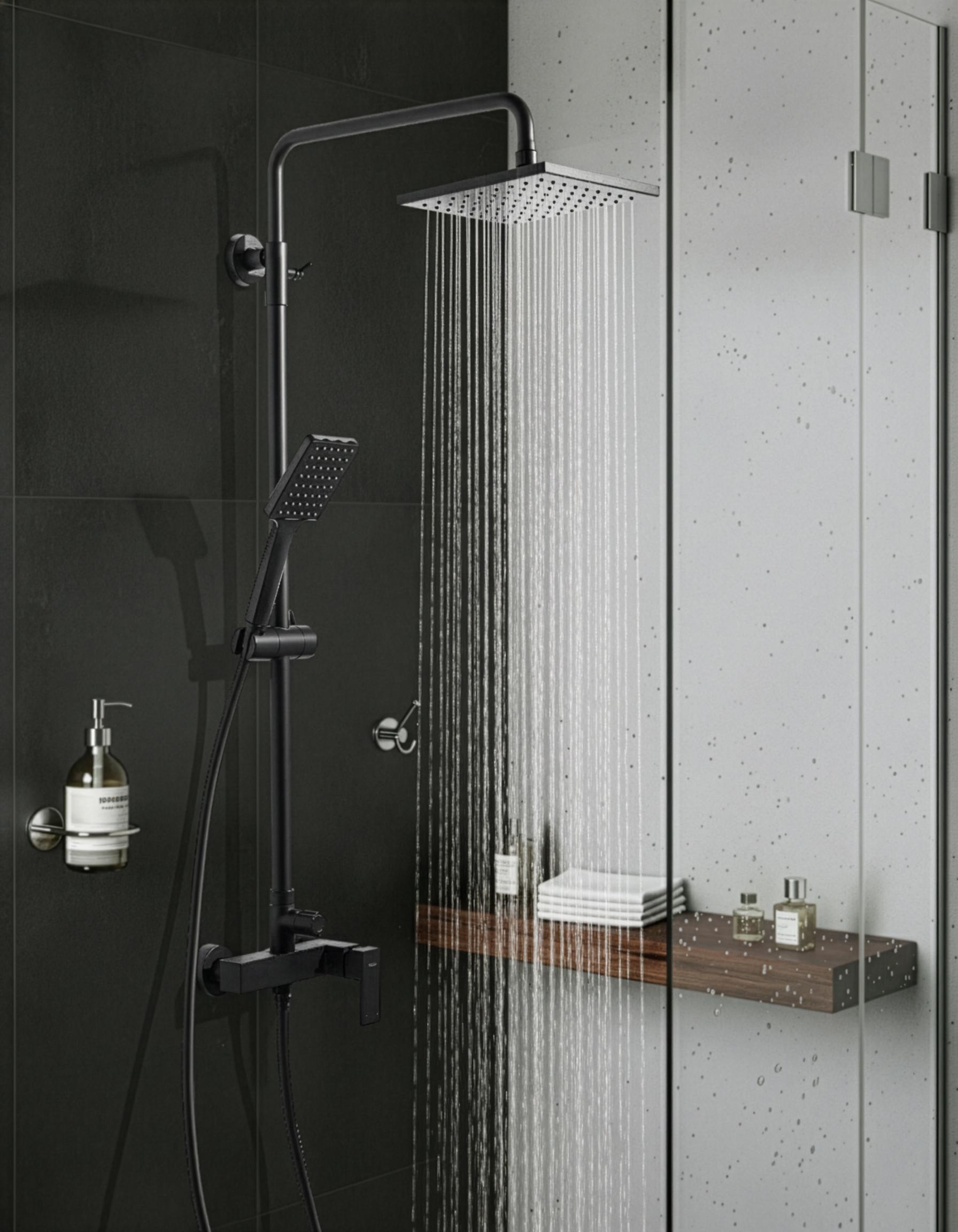 Mixer Shower Set with Rainshower CATAGENA Black