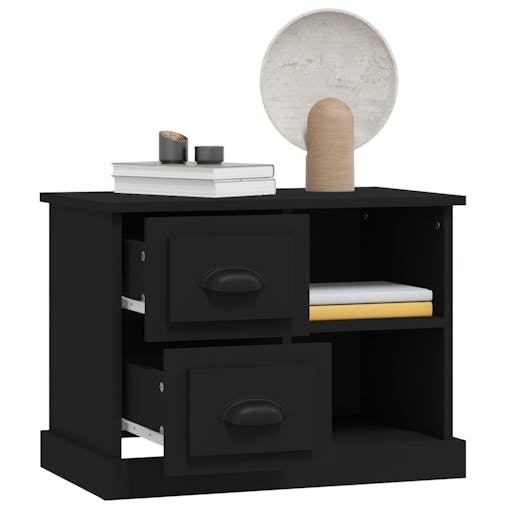 NNEVL Bedside Cabinet Black 60x35.5x45 cm