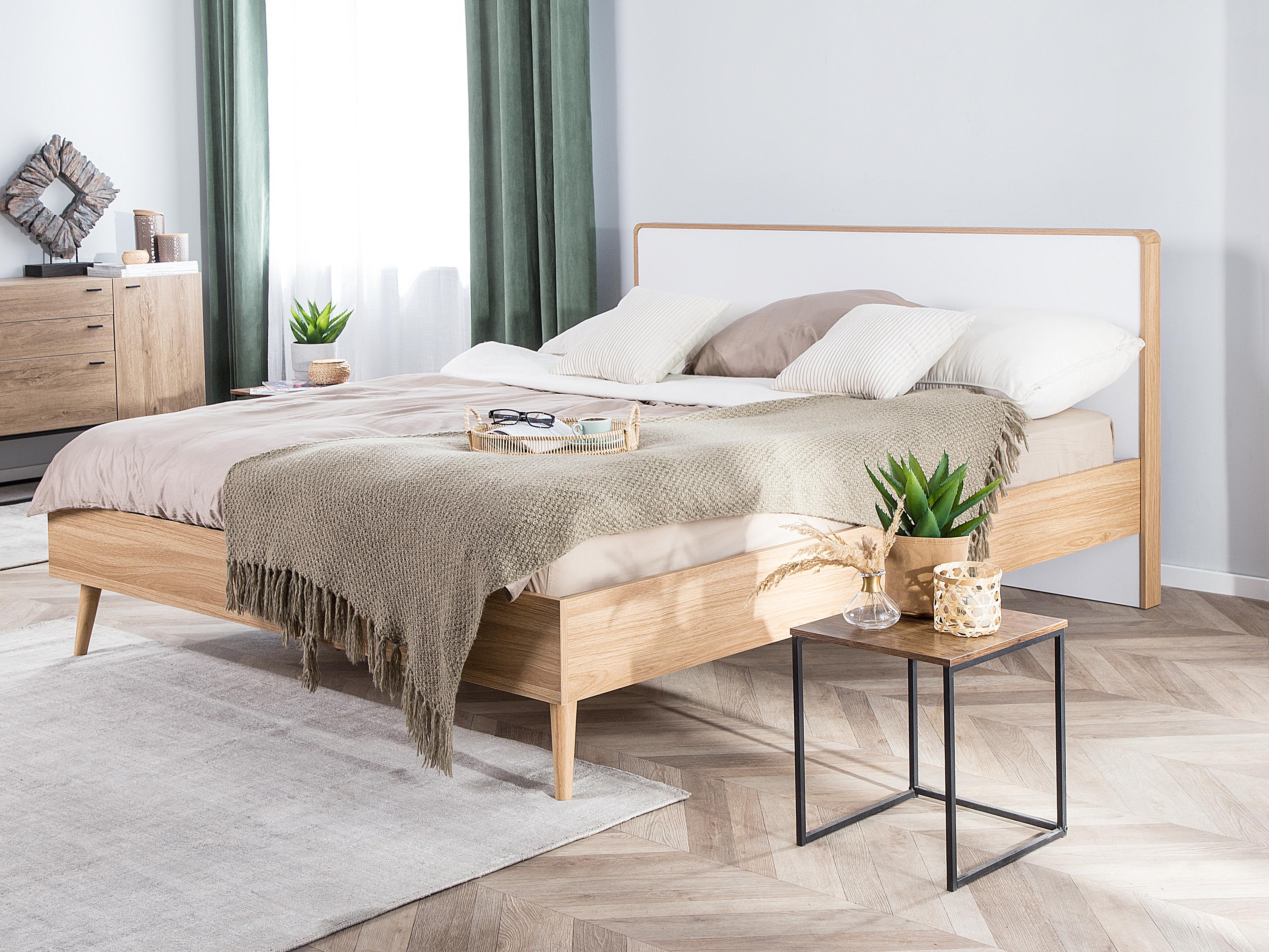 Bed SERRIS 160 x 200 cm (EU King Size) Light Brown