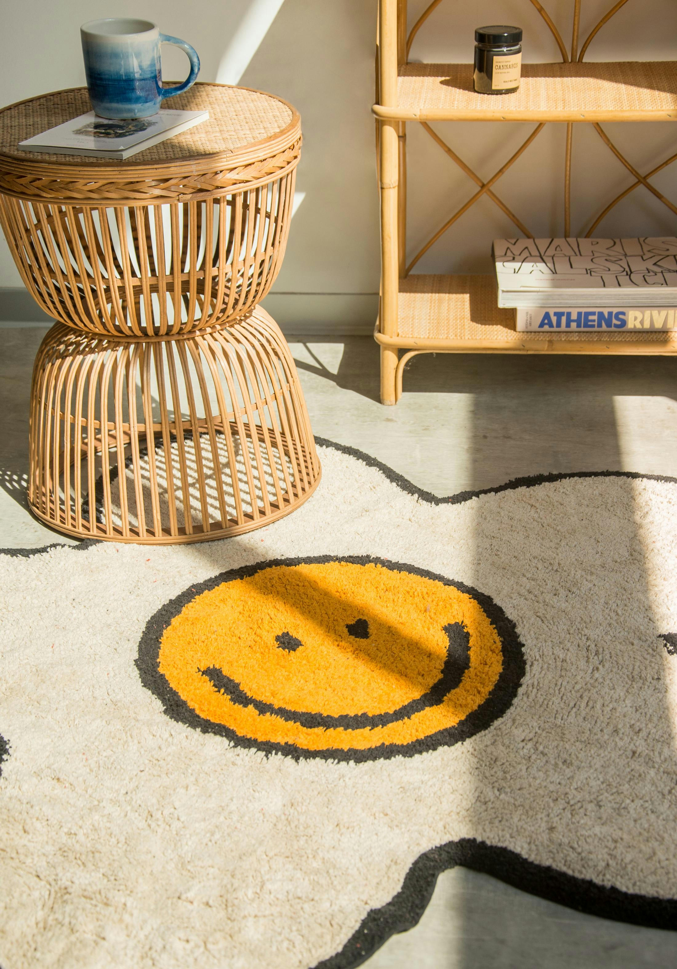 SMILING MARGOT - Tapis en coton marguerite souriante 140
