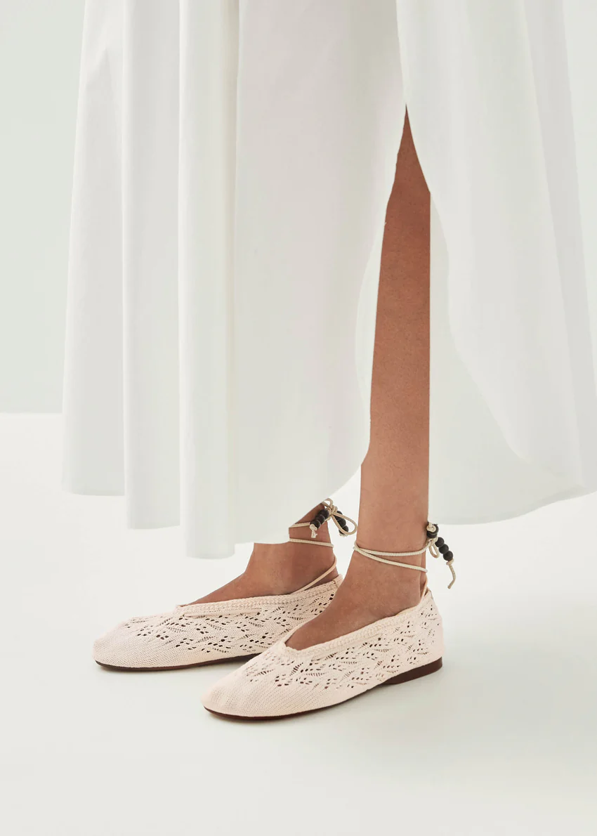 Rosemary Crochet Cream Ballet Flats