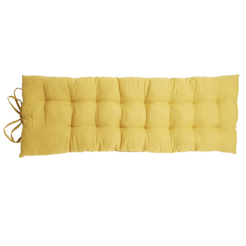 Coussin de banc 40x120cm polycoton jaune