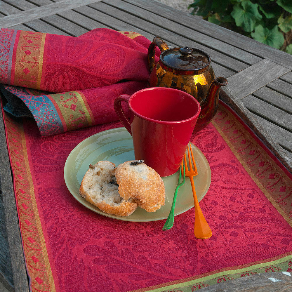 ISAPHIRE RUBIS - Serviette  pur coton rouge 54X54