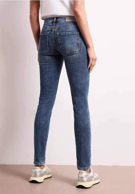 Mid Waist Slim Leg Jeans im Slim Fit