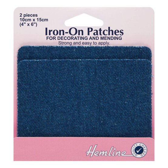 Hemline Denim Iron On Patches 2 Pack