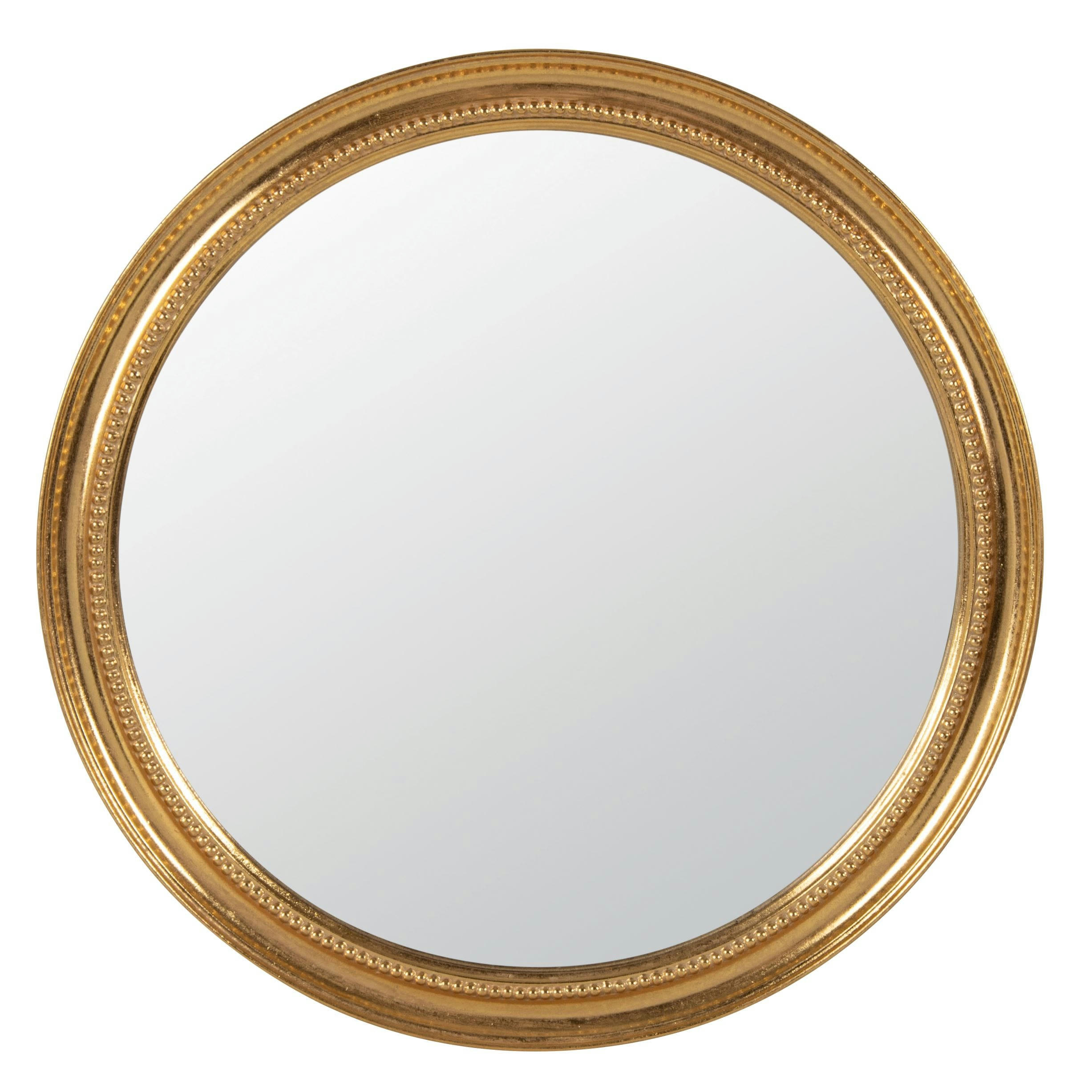 REGINA - Miroir rond à moulures en polyrésine dorée D35