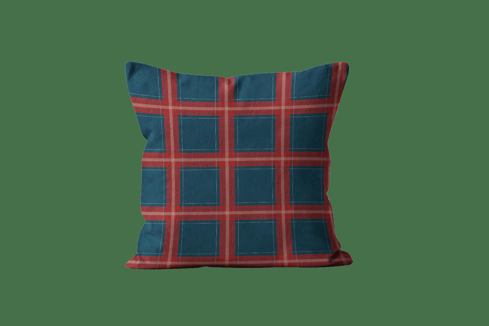 - Coussin à motif velours bleu rouge  60x60 cm