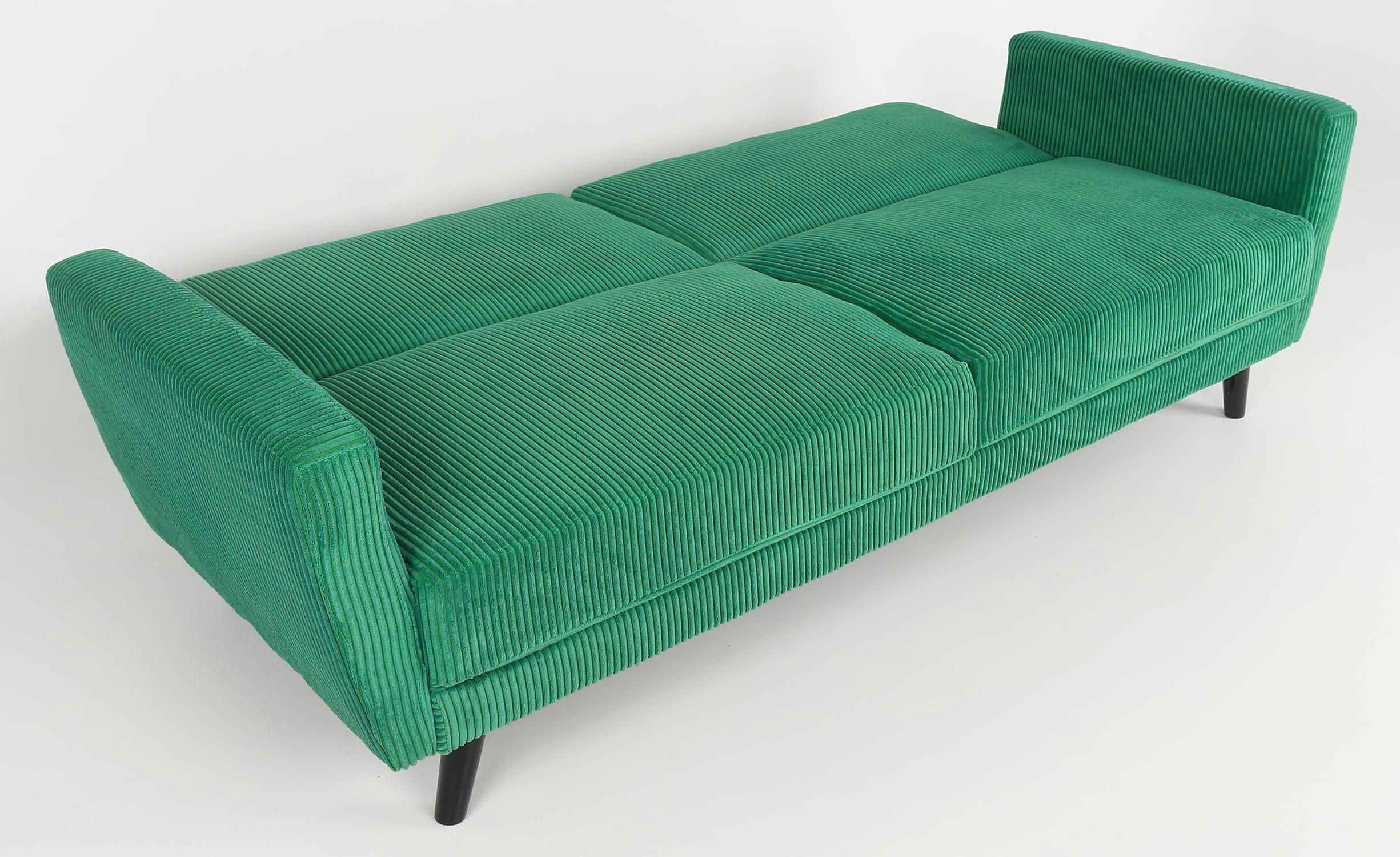 REFRESHA - Canapé convertible clic-clac velours vert