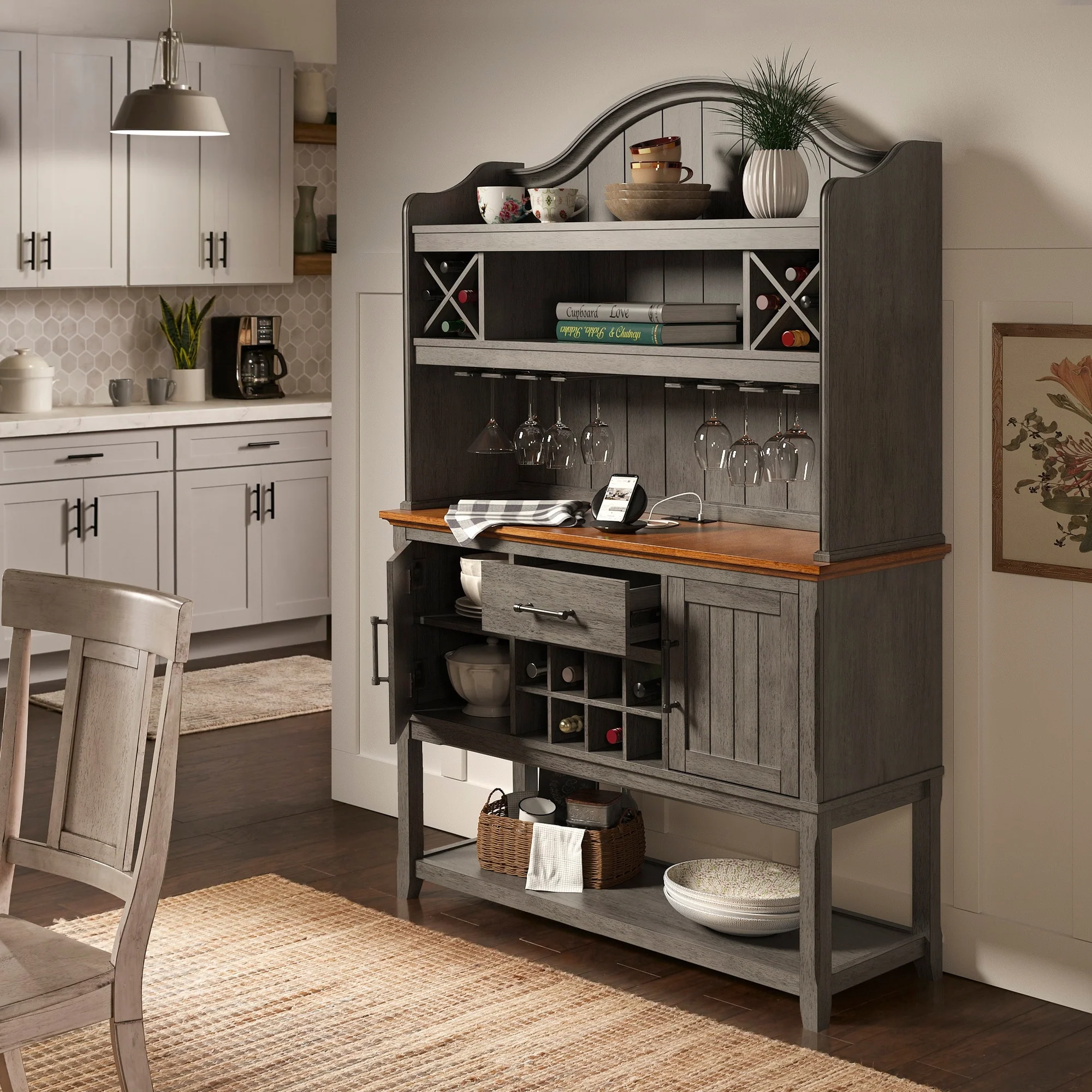 Wengerd 51 Wide Dining Hutch with Power Outlets by iNSPIRE Q Classic