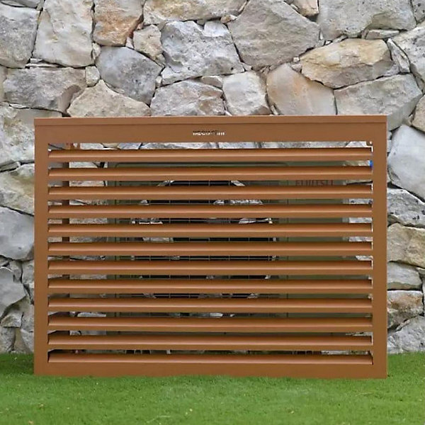 Cache unité extérieure en aluminium brun argile taille S - DECOCLIM - 23AS8003