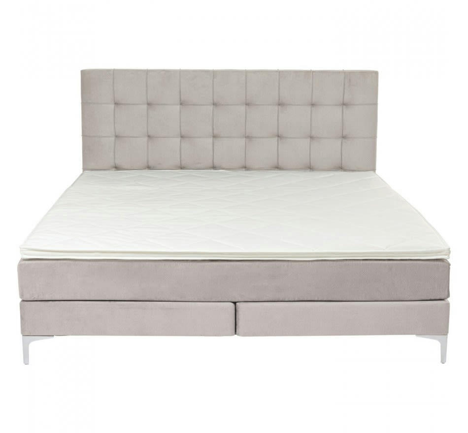 BENITO STAR - Lit 180x200 en tissu crème
