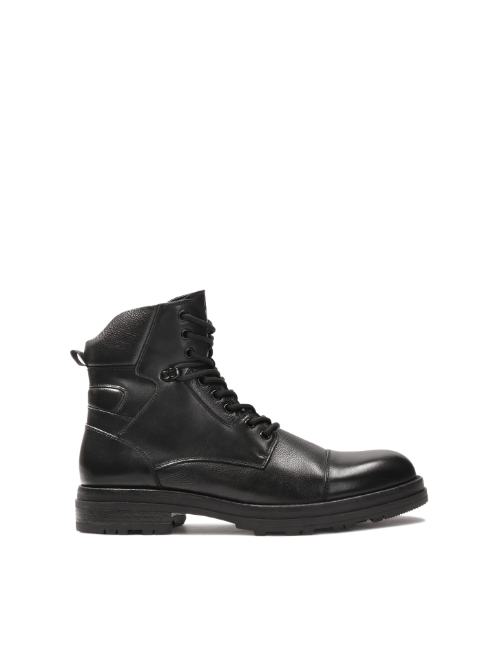 Leather lace-up ankle boots